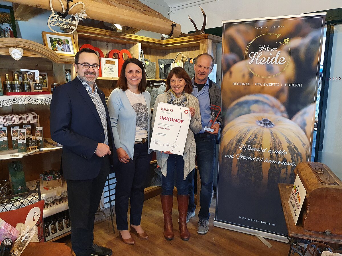 „Welser Heide“ erhält JULIUSAward des Wirtschaftsbundes OÖ OÖVP